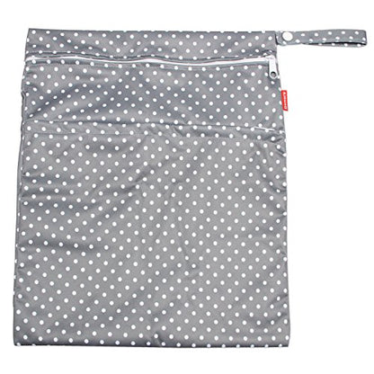 Damero 2pcs Travel Wet Dry Bag with Handle, Gray Dots - color: Gray Dots, size: 2 Count (Pack of 1)
