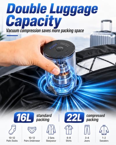 Mity rain 2Pack Travel Vacuum Bags with Pump 5.5kPa Rechargeable