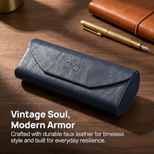 Vemiss Hard Shell Glasses Case, Portable Travel Eyewear Holder - color: Blue