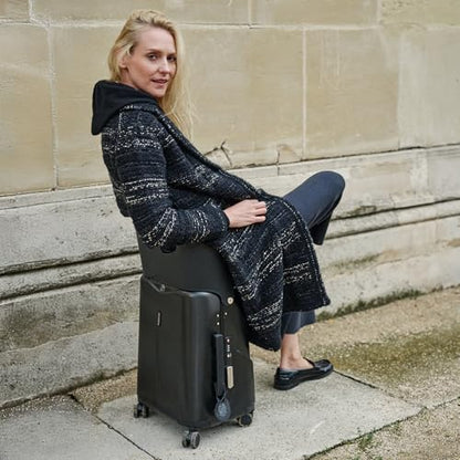 MiaMily Kids Ride-On Carry On Luggage, Hard Shell Suitcase - color: Midnight Black