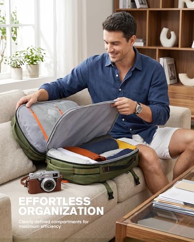 Tolaccea Travel Backpack 40-50L, 16" Laptop Carry On Duffle for Travel Work - color: Army Green