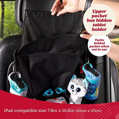 Lusso Gear B S Car Organizer - Black and Kids Tray Table Cover - Airplanes