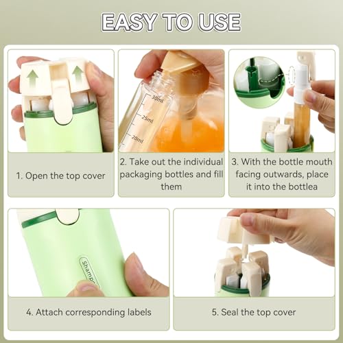 4 in 1 Travel Dispenser Bottle, 4 X 30ML/Pack Toiletries Containers - color: Green