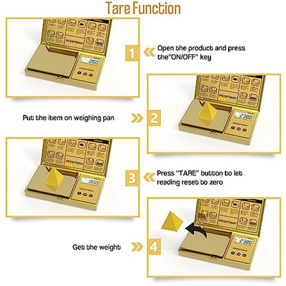 WEIGHTMAN Digital Scale Gram, 200g/0.01g Pocket Scale Gold Titanium Plating - color: Gold