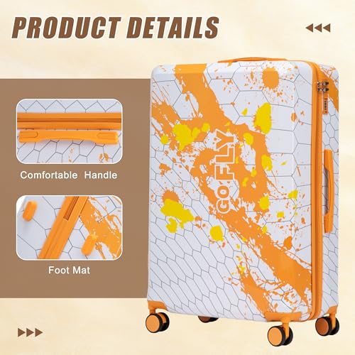 28 Inch Large PC Hard Shell Suitcase, Orange - color: Orange 28inch