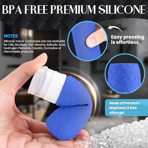 Silevoler Travel Bottles for Toiletries, TSA-Approved Travel Size Container - color: Blue