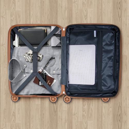 Romswi 26" Medium Checked Luggage,Checked-Medium Hardshell Suitcase with Double Spinner Wheels, Lightweight Large Hardshell Suitcase with TSA Lock,YKK Zipper, Scratch-Resistant Black - color: Black, size: 26 Inch