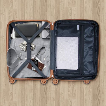 Romswi 26" Medium Checked Luggage,Checked-Medium Hardshell Suitcase with Double Spinner Wheels, Lightweight Large Hardshell Suitcase with TSA Lock,YKK Zipper, Scratch-Resistant Silver - color: Silver, size: 26 Inch