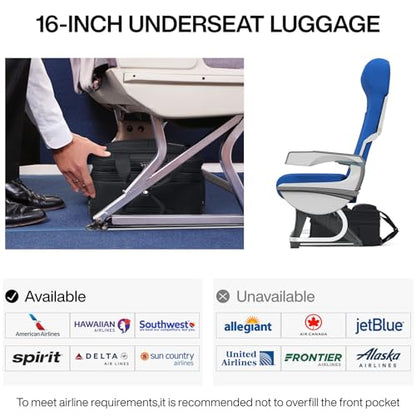 Hanke 16 Inch Underseat Carry On Luggage with 2 Wheels Airline Approved - color: Black, size: 16 Inch