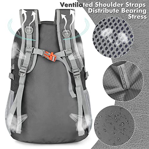 ZOMAKE Lightweight Packable Backpack 30L, Foldable Travel Hiking Daypack - color: Dimgray, size: 30L