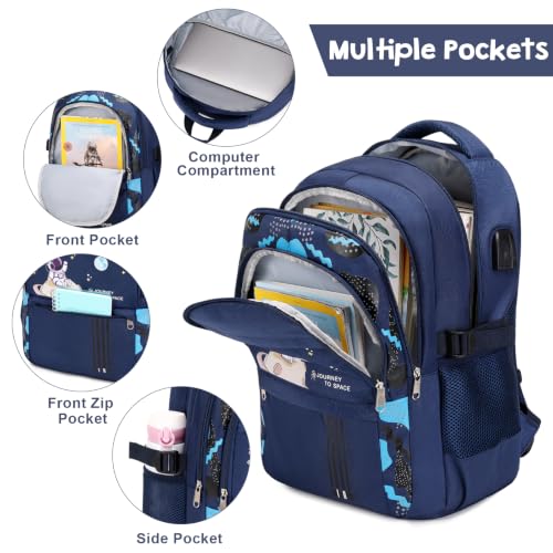 ACESAK Astronaut Backpack for Boys - Boy Backpack Schoolbag with Lunch Bag - color: Blue