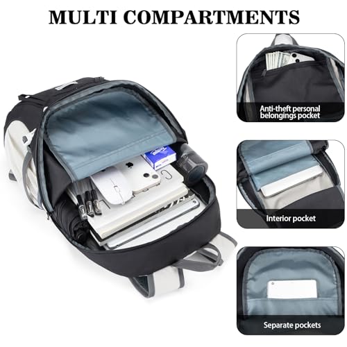 BAGPARKK 35L Ultra Lightweight Foldable Packable Hiking Backpack - color: Black-white（35l）