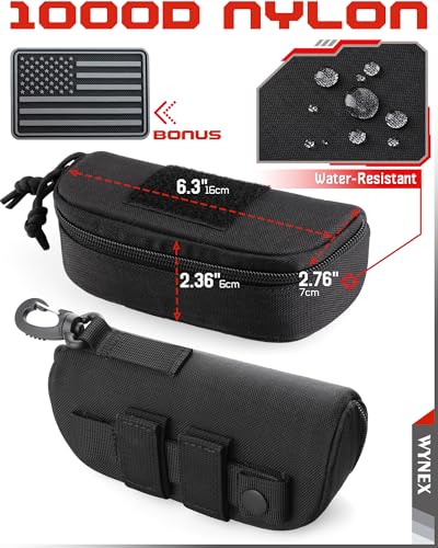 Wynex Tactical Molle Glasses Pouch, Shockproof Eyeglass Case for Glasses - color: Black