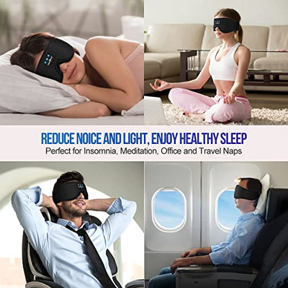 MUSICOZY 3D Sleep Headphones Bluetooth 5.4 Breathable Sleep Eye Mask - color: Black