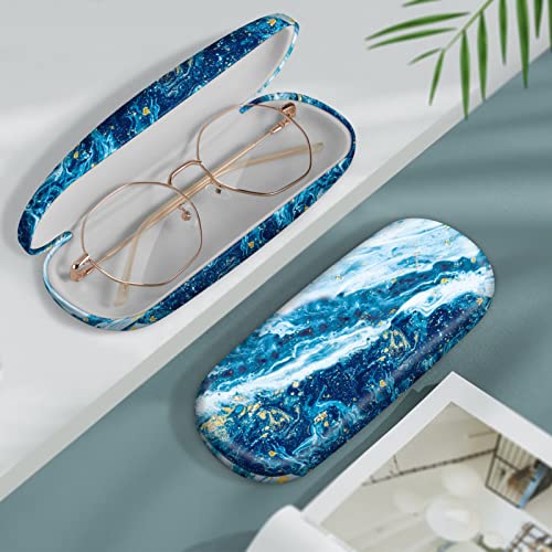 FINTIE Hard Shell Eyeglasses Case, Portable Protective Glasses Cover - color: Sandy Wave