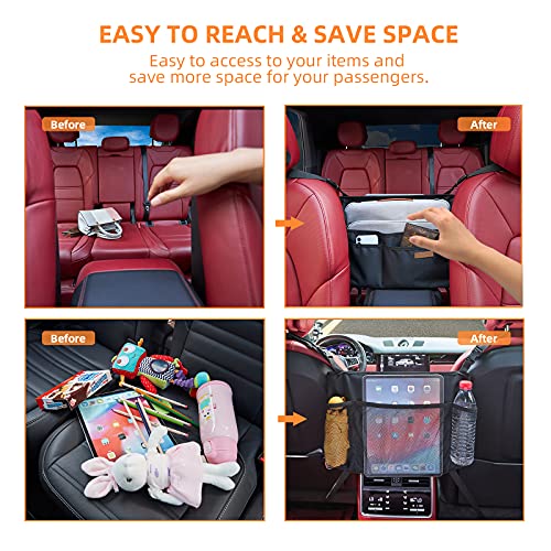 WLLWOO Car Net Pocket Organizer Purse Holder Console Front Seat Storage - color: Nylon