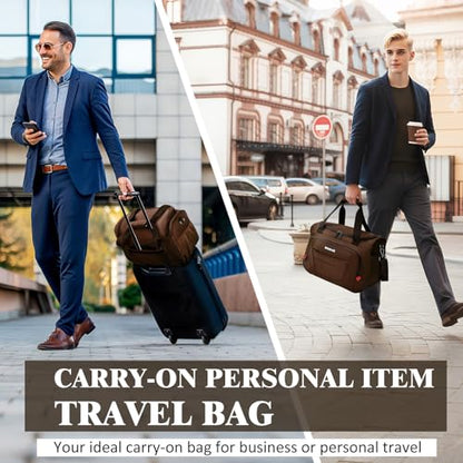 Underseat Carry On Luggage Bag Airplanes Personal Item Bag - 16 IN Brown - color: Brown, size: 16 IN