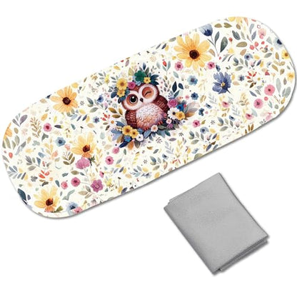 CREATCABIN Cute Eyeglasses Case Hard Shell PU Leather Glasses Case Portable Sunglasses Holder Spectacle Storage Protective Co - style: Owl