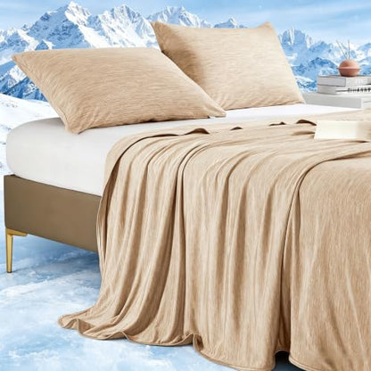 Marchpower Arc-Chill Cooling Blanket for Hot Sleepers Queen Size Beige - color: Beige, size: Queen 79" X 86"