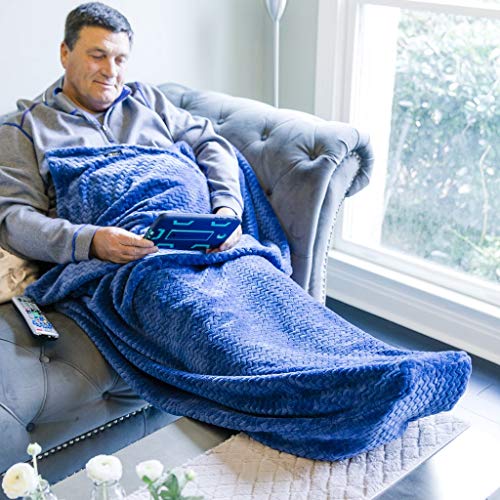 PediPocket Patented 50x70 Lt Marvelous Midnight Foot Pocket Blanket - color: Light Marvelous Midnight