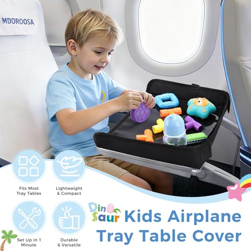 COOLBEBE Airplane Tray Table Cover, Foldable Travel Tray Cover - color: Black