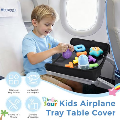 COOLBEBE Airplane Tray Table Cover, Foldable Travel Tray Cover - color: Black
