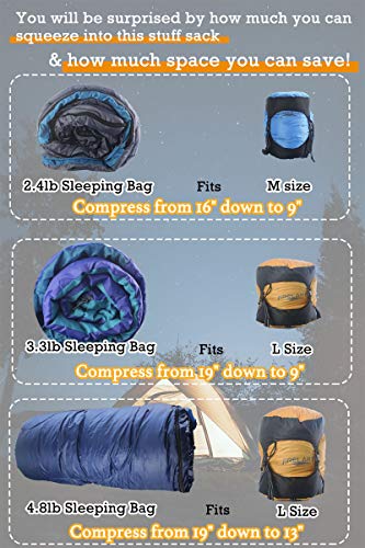 Frelaxy Compression Sack, 40% More Space! Sleeping Bag Stuff Sack - color: Neon Green, size: Large