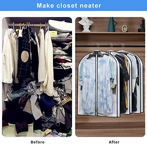 Mskitchen Hanging Clothes Storage with 4" Gusseted Garment Covers (Set of 6) - Clear Suit, Sweater, Shirt, Jacket Protectors for Closet - 24"x 32"x 4" / 6 Pack - size: 24"x32"x4"/ 6 Pack