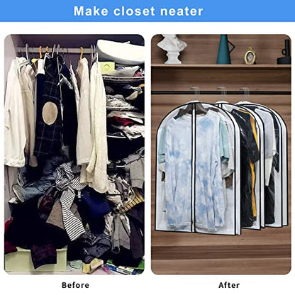 Mskitchen Hanging Clothes Storage with 4" Gusseted Garment Covers (Set of 6) - Clear Suit, Sweater, Shirt, Jacket Protectors for Closet - 24"x 32"x 4" / 6 Pack - size: 24"x32"x4"/ 6 Pack