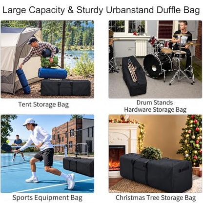 Urbanstand 52 inch Foldable Duffel Lock Zipper Travel Camp, Black - color: Black, size: 52 Inch