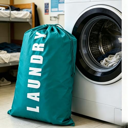 Large Laundry Bag, Drawstring Dirty Clothes Bag, 28" x 36" Washable Laundry Sack for Dorm, Apartment, Travel, Camp - Heavy Duty, Water Resistant