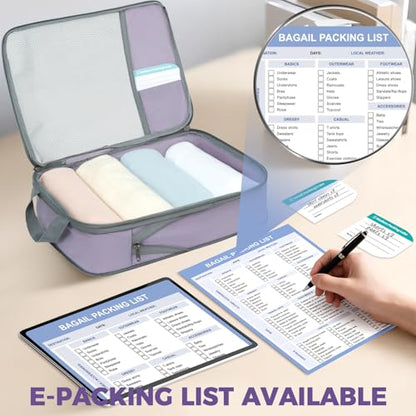 BAGAIL Lightweight Compression Packing Cubes for Travel, 6 Set,Dusty Purple - color: Dusty Purple