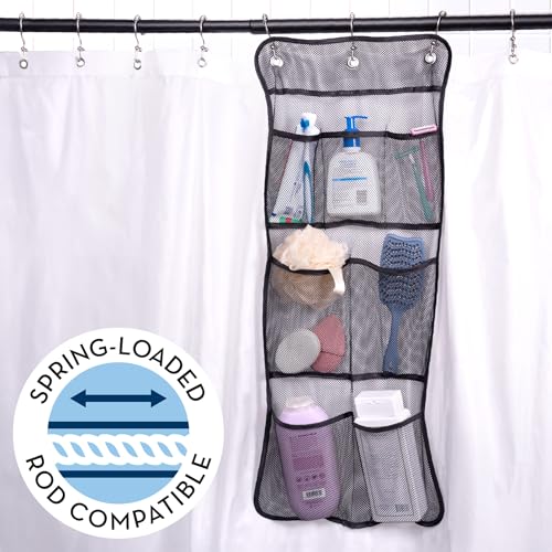 S&T INC. Shower Organizer and Caddy, 2 Pack, 14" x 30", Black - color: Black