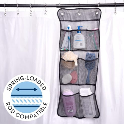 S&T INC. Shower Organizer and Caddy, 2 Pack, 14" x 30", Black - color: Black