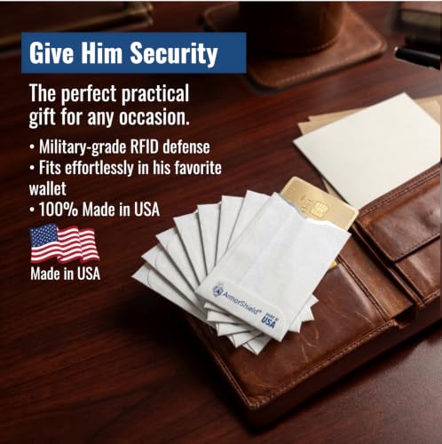 ArmorShield RFID Blocking Sleeves for Credit Cards, 10-Pack White, USA Made - color: White