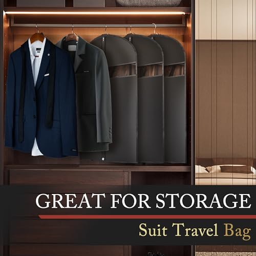 Hleelomi 10 Pack 40-in Garment Bag for Hanging Clothes Black Suit Bag - color: black, size: 40“ （10 pack)