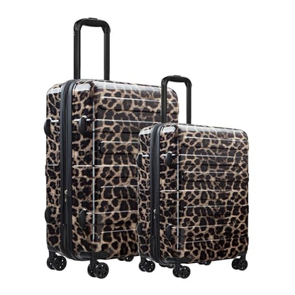 Luggage Sets 2 Piece Expandable Suitcases Set, 20/24Inch - color: Cheetah, size: 2-piece(20"/24")
