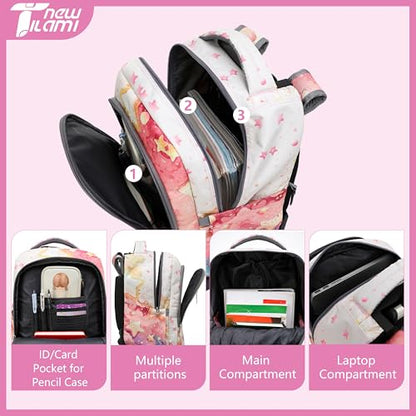 NEW TILAMI 18-Inch Rolling Backpack 6-Wheel for Kids School Travel - color: Starshine