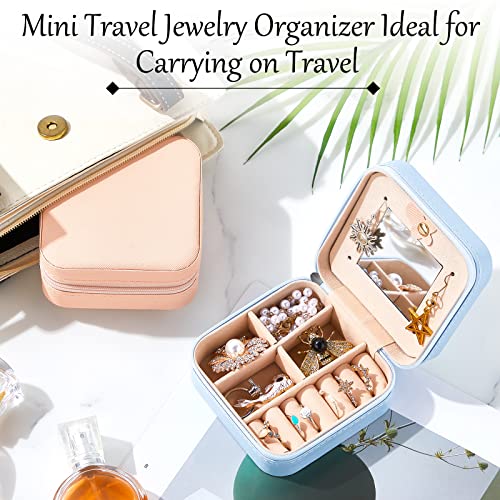 Bucherry 10 Pcs Mini Travel Jewelry Case with Mirror - color: Multi Colors