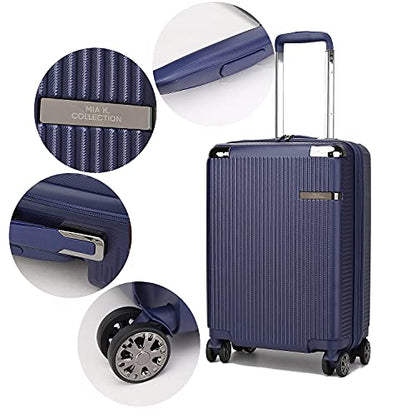 MKF Collection Polycarbonate Large Luggage Travel bags, TSA-approved lock Lightweight Suitcases with wheels - color: Tulum Black
