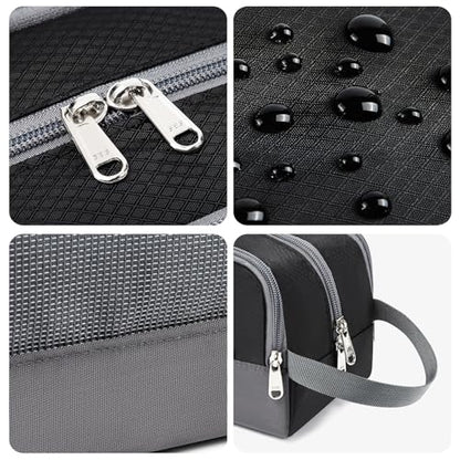Yeiotsy Toiletry Bag - Travel Dopp Kit with Mesh Pockets, Compact Organizer for Gym, Camping, Hiking (Black) - color: Black