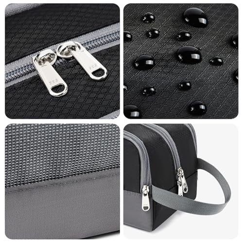 Yeiotsy Toiletry Bag - Travel Dopp Kit with Mesh Pockets, Compact Organizer for Gym, Camping, Hiking (Black) - color: Black