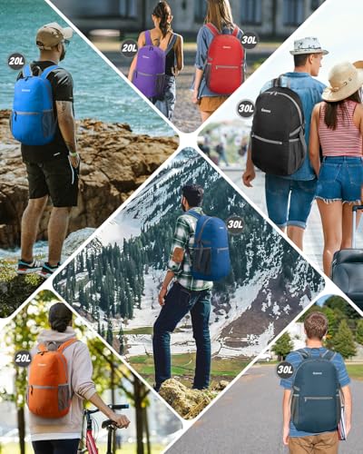 Gonex Packable Daypack Backpack 20L Lightweight Foldable Travel Bag - color: Orange