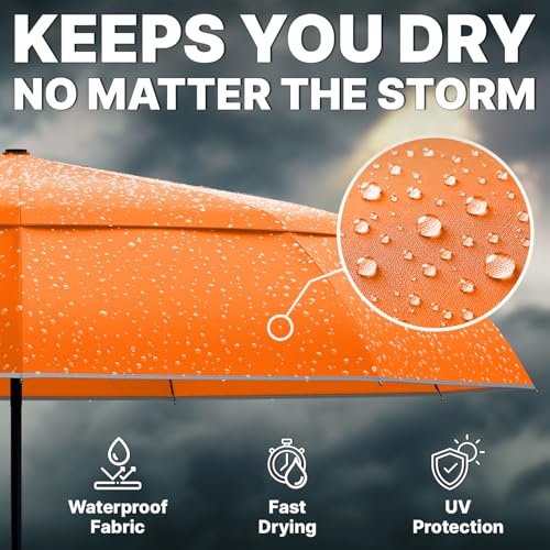 Royal Walk Compact Travel Umbrella for Rain, Windproof, Small & Portable - color: Orange