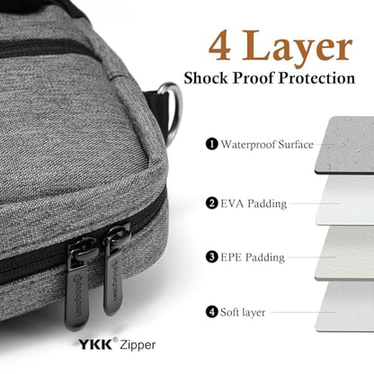 bagasin 15 15.6 16 inch Laptop Computer PC Shoulder Bag Carrying Case - color: Grey, size: 15-16