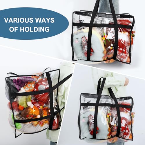 6Pack Clear Blanket Storage Bags Comforter Clothes Storage Moving Bag, 60L - size: 6X60L
