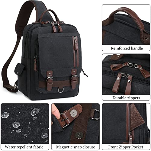 mygreen Canvas Cross Body Messenger Bag Shoulder Sling Backpack Travel Rucksack - color: Coffee-xl, size: X-Large