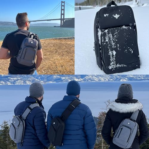Equinox Sling Backpack Anti Theft Combination Lock Chest Shoulder Bag Waterproof Crossbody Casual Daypack (Black) - color: Black