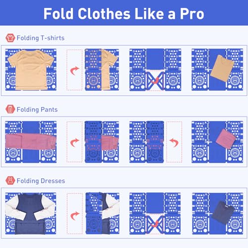 BoxLegend Shirt Folder Board with 11x14 T Shirt Bags and 7 Sizes Stickers - color: Blue