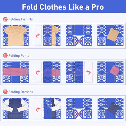 BoxLegend Shirt Folder Board with 11x14 T Shirt Bags and 7 Sizes Stickers - color: Blue